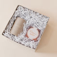 Load image into Gallery viewer, Lavender and Pine Bubbly and Glow Gift Box angle view featuring Minot Cliffwalk candle and Prosecco Bears in mini white tuck top gift box